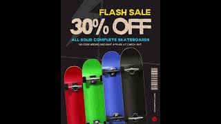 Flash sale 30 off all solid color complete skateboards 🛹 httpsshopyocahercom [upl. by Aneeg]