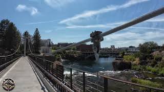 Spokane WA Bicycle Ride On Centennial Trail From Courtyard To TJ Meenach Bridge [upl. by Leile364]