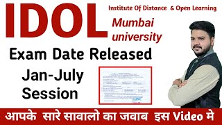 IDOL Exam Date Released 202324 Session  Jitesh Sir  mumbai University [upl. by Opportina]