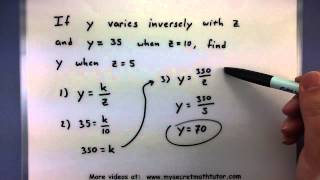 PreCalculus  Solving an inverse variation problem [upl. by Monteria]