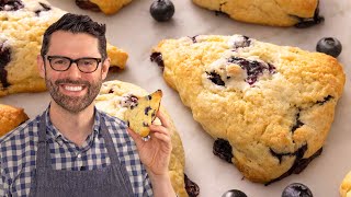 Easy Blueberry Scones Recipe  Beyond Delicious [upl. by Sacksen240]