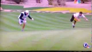 Best caddy race yet  16th hole  Waste Management Phoenix Open [upl. by Synn]