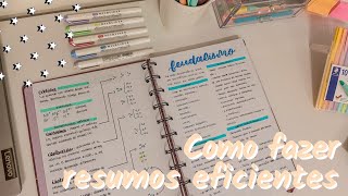 COMO FAZER RESUMOS EFICIENTES ✨ [upl. by Irol]