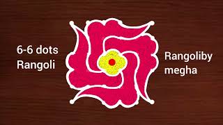 66 dots kolam rangolibymegha reels trending rangoli design dailykolam shorts [upl. by Nomsed]