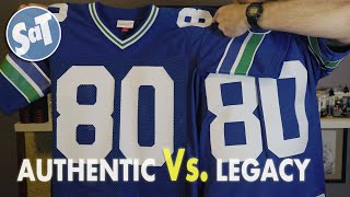 WHICH NFL THROWBACK JERSEY IS BEST  Mitchell amp Ness NFL Authentic Vs Legacy Seahawks Jersey [upl. by Nwotna]