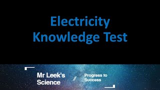 09 Electricity Knowledge  revision for AQA combined and triple science Higher and Foundation [upl. by Stiegler]