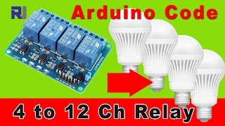 How to use 4 channel Relay to control AC load with Arduino code [upl. by Lekcar]