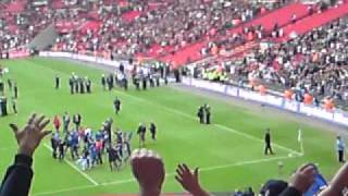 Millwall 10 swindon town play off final last few mins and celebrations wembley 2010 [upl. by Enytsirk]