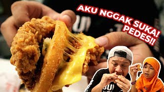 TERLALU JUJUR REAKSI MAKAN DOUBLE DOWN MENU BARU KFC [upl. by Killam]