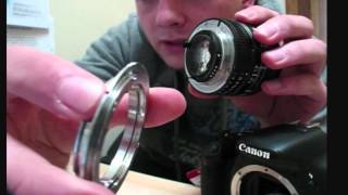 How to put a Nikon Lens on a Canon DSLR Kawa Adaptor [upl. by Ellehcen]