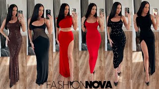 FASHION NOVA AUTUMN HAUL 2024  LONG DRESSES [upl. by Jarvis558]