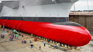 Inside US Dry Dock Rolling Out amp Launching Gigantic Aircraft Carrier After Repair [upl. by Eillat]