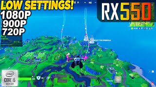 Fortnite Chapter 2 Remix RX 550  İ5 10400F  1080p 900p 720p Low Performance Mode [upl. by Sheya]