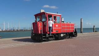 Inselbahn Wangerooge  Betrieb auf der Mole [upl. by Jehoash]