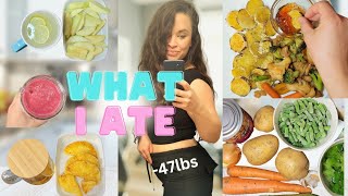 Everything I ate today on a low calorie density diet down almost 50lbs  starch solution recipes [upl. by Pickering]