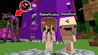 BEBE NOOBSI Y BEBE NOOB VS CASA MALDITA CATNAP😱  MINECRAFT TROLL NOOB VS PRO [upl. by Rezeile]