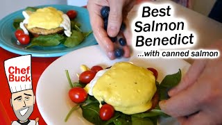 Canned Salmon for Breakfast  Salmon and Eggs Benedict Recipe [upl. by Ayatnahs]