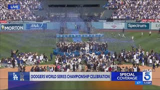 Dodgers celebrate World Series victory at Dodger Stadium [upl. by O'Mahony858]