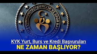 GSB KYK yurt ve burs  kredi başvurusu ne zaman 2024 [upl. by Rosecan]