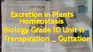 Excretion in Plants  Homeostasis  Biology Grade 10 Unit 11  Transpiration  Guttation [upl. by Seka]