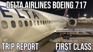 TRIP REPORT Delta Airlines Boeing 717 FIRST CLASS Atlanta ATL  Newark EWR [upl. by Swec307]