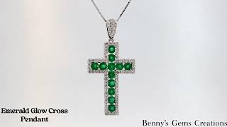 Emerald Glow Cross Pendant benny orchard jewelrydesigner jewelry gemstone emerald [upl. by Anyala]