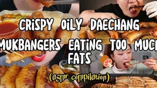 MUKBANG COMPILATION crispy oily deachang mukbangers eating too much fats [upl. by Ainesej]