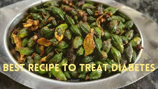 Best Recipe To Treat Diabetes  Karchikai Garlic Fry Recipe  Momordica Cymbalaria Fry Recipe [upl. by Htilil]