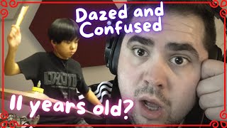 29 year old former kid drummer REACTS to 11yo Yoyoka Dazed and Confused Cover [upl. by Lipinski638]