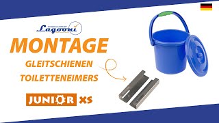 Montage Video  Montage der Gleitschienen der Bettpfanne und des Toiletteneimers  Junior XS [upl. by Yleik]