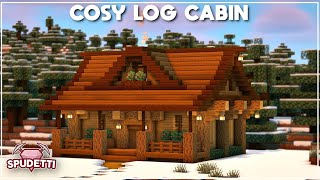 Minecraft How to Build a Cosy Log Cabin Easy Tutorial 2020 [upl. by Blondy]