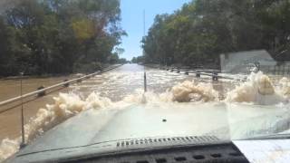 Crossing flooded river and bridge [upl. by Nibot917]