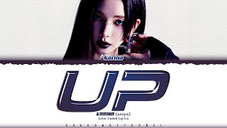 KARINA aespa UP Lyrics 에스파 UP 가사 Color Coded HanRomEng  ShadowByYoongi [upl. by Greggs478]