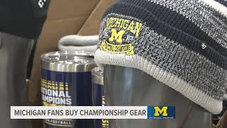 Michigan fans buying championship gear day after big win [upl. by Teloiv]