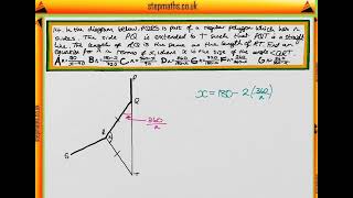 NSAA 2016 Section 1  Q14 Maths  Exterior angles and triangles  Worked Solution [upl. by Norbel]