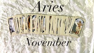 Aries November 2024 Tarot Reading  move fast love deeply rise above [upl. by Yelyak]