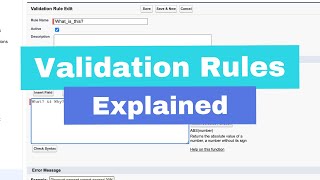 What is a Validation Rule in Salesforce [upl. by Novehs232]