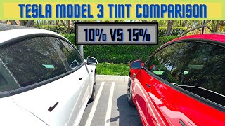 2022 Tesla Model 3 Tint Comparison 15 vs 10  What  And Other Factors to Consider [upl. by Eiser]