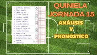 QUINIELA JORNADA 15  ANÁLISIS Y PRONÓSTICO [upl. by Ellenar]