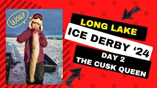 The Cusk Queen Reigns Day 2 Of The 2024 Long Lake Maine Ice Fishing Derby [upl. by Leuneb]