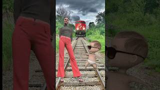 funny train vs sand sculpture special effects amp joker vfx magic video train shorts [upl. by Elery]