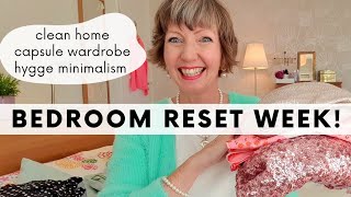 Bedroom reset Capsule wardrobe Flylady hygge home minimalism [upl. by Sonnnie]