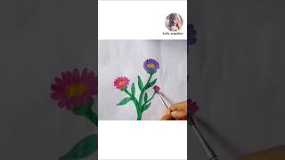 Easy flower painting 🎨flower colours drawing paintingvideo ytshorts [upl. by Butcher]