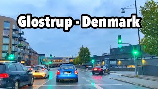 Driving in Glostrup City In Denmark  Driving in rainy weather  Denmark 4K [upl. by Keven]