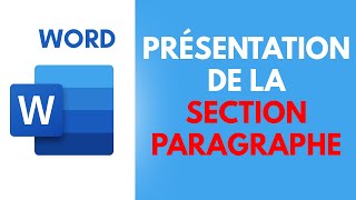 Présentation de la SECTION PARAGRAPHE sur Word Formation Word Gratuite [upl. by Antonella]