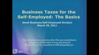 IRS Webinar Business Taxes for the Self Employed The Basics [upl. by Sawyer529]