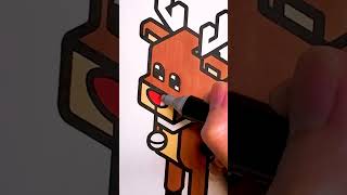 ASMR Coloring  Cute reindeer spreading holiday cheer with a dash of charm 🦌🎄 asmrsound [upl. by Aerdno384]