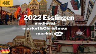 🇩🇪Esslingen Medieval marketampChristmas market 20224k Walting tourWeihnachtsmarkt germany [upl. by Droflim18]