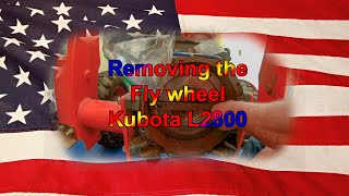 clutch replacement kubota Removal of the Fly Wheel part 4 [upl. by Vannie368]