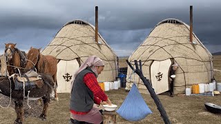 Nomadic life in remote mountains Making Natural dairy product [upl. by Hallee]